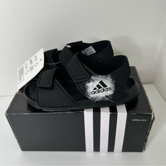 NWT Adidas kids Altaswim open toe sandals in Black size 11K - Picture 1 of 16